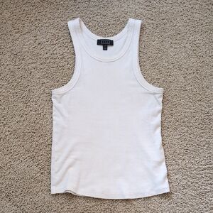 AYR Cream Ribbed Racerback Tank